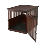 Richell Wooden End Table Dog Crate Large Dark Brown 41.5" x 29.9" x 29.5"-Dog-Richell-PetPhenom