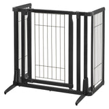 Richell Premium Plus Freestanding Pet Gate Black 34"-63" x 20.5"-26" x 32"-Dog-Richell-PetPhenom