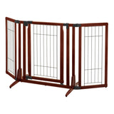 Richell Premium Plus Freestanding Pet Gate Cherry Brown 34"-63" x 20.5"-26" x 32"-Dog-Richell-PetPhenom