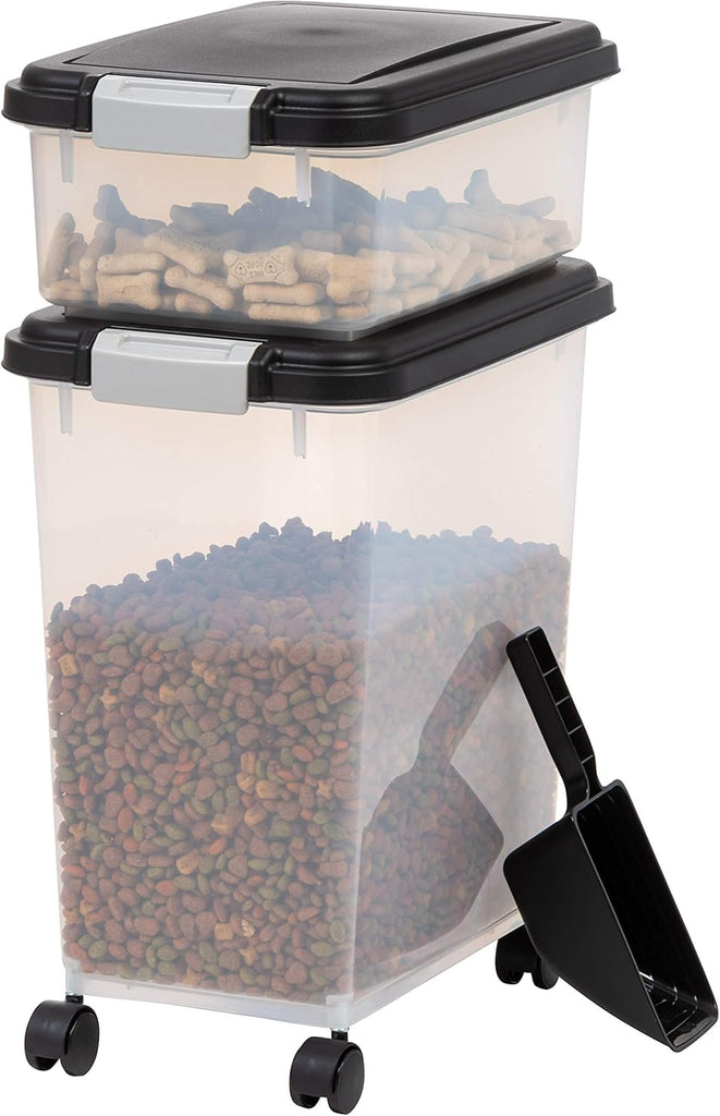 IRIS USA Dog Food Storage Container, 30 lbs & 11 lbs Combo