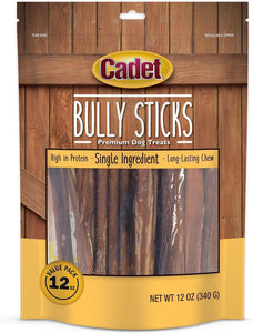 Cadet Bully Sticks for Small Dogs – All-Natural Beef Pizzle 12 Ounce