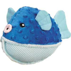 **Ships for 99 Cents!**Grriggles Aqua Dudes Ball Shaped Squeak Dog Chew Toy, Puffer Fish – PetPhenom