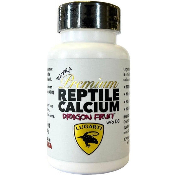 Lugarti Ultra Premium Reptile Calcium without D3 Dragon Fruit Flavor, 9 oz (3 x 3 oz)