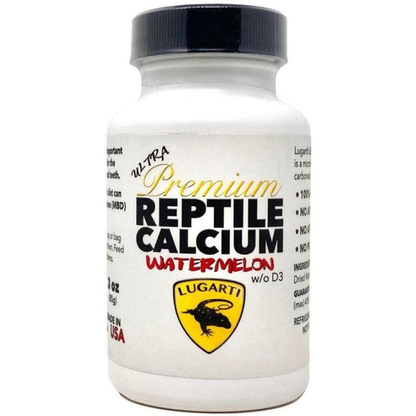 Lugarti Ultra Premium Reptile Calcium without D3 Watermelon Flavor, 9 oz (3 x 3 oz)