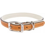 Circle T Layered Fashion Leather Dog Collar Tan and Cream, 20"L x 1"W