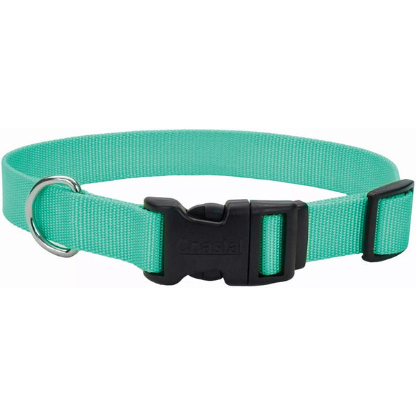 Coastal Pet Adjustable Dog Collar with Plastic Buckle Teal, 18-26"L x 1" W