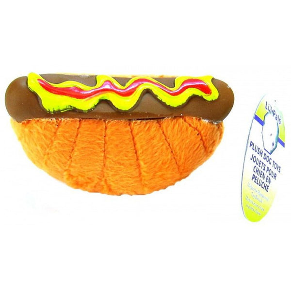 Lil Pals Plush Hot Dog Toy for Puppies and Toy Breeds, 1 count