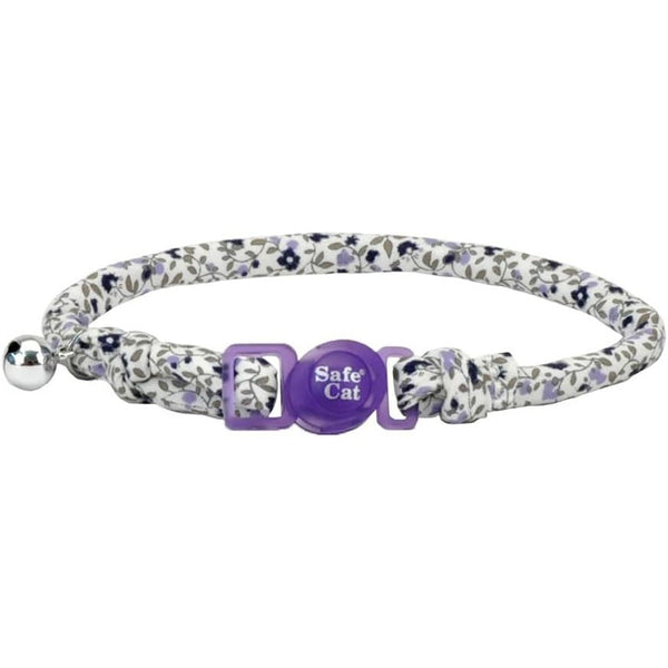 Coastal Pet Safe Cat Round Fashion Collar Purple Floral, 8-12"L x 3/8"W-Cat-Coastal Pet-PetPhenom