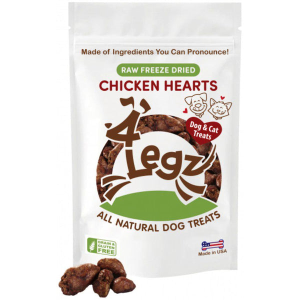 4Legz Freeze Dried Chicken Hearts Dog Treats, 4 oz-Dog-4Legz-PetPhenom