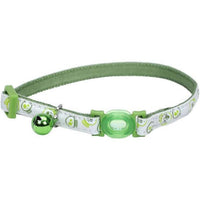Coastal Pet Safe Cat Glow in the Dark Adjustable Breakaway Collar Lime Skulls, 8-12"L x 3/8"W-Cat-Coastal Pet-PetPhenom