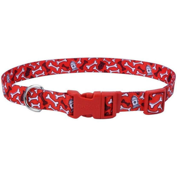 Coastal Pet Styles Adjustable Dog Collar Red Bones, 8-12"L x 3/8"W-Dog-Coastal Pet-PetPhenom