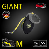 Flexi Giant Retractable Tape Dog Leash Black / Neon, Medium - 1 count-Dog-Flexi-PetPhenom