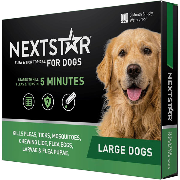 NextStar Flea and Tick Topical Treatment for Large Dogs 45-88 Pounds, 3 count-Dog-NextStar-PetPhenom