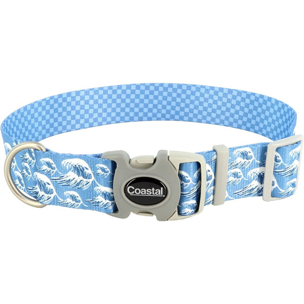 Coastal Pet Sublime Adjustable Dog Collar Blue Waves, 8-12"L x 3/4"W-Dog-Coastal Pet-PetPhenom