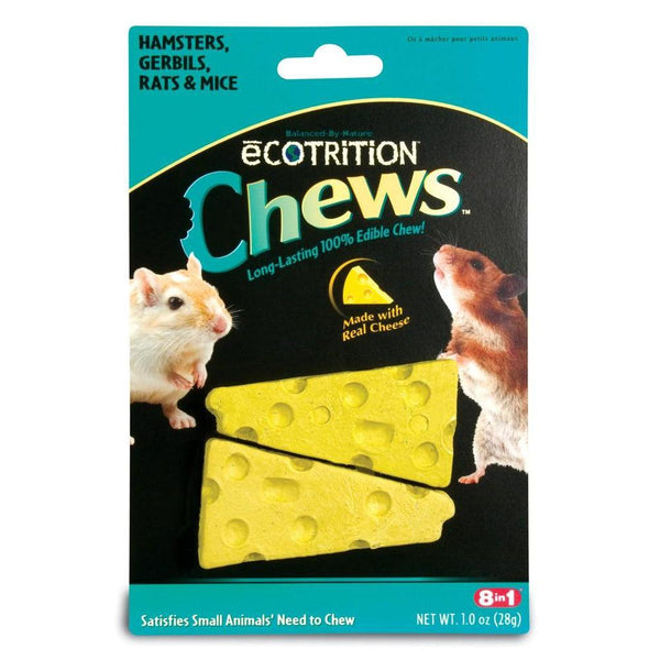 8 in 1 Ecotrition Chews Cheese Flavor Hamster Gerbil Rat & Mouse 1oz-Small Pet-8 in 1-PetPhenom