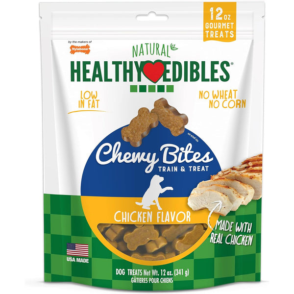 Nylabone Natural Healthy Edibles Chicken Chewy Bites Dog Treats, 12 oz-Dog-Nylabone-PetPhenom