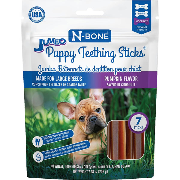 N-Bone Jumbo Puppy Teething Sticks Pumpkin Flavor, 7 count-Dog-N-Bone-PetPhenom