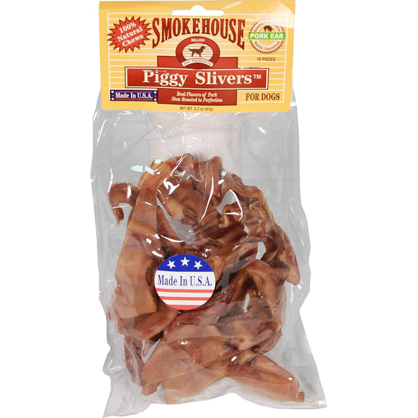 Smokehouse USA Made Piggy Slivers Dog Chew, 10 count-Dog-Smokehouse-PetPhenom
