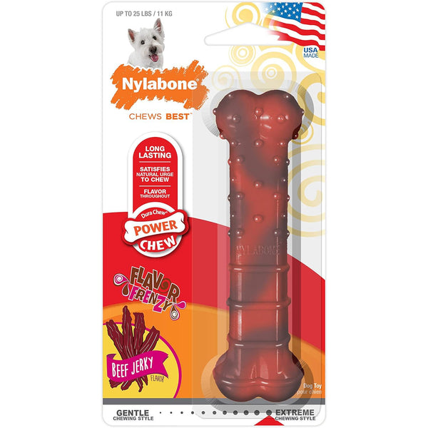 Nylabone Power Chew Flavor Frenzy Chew Beef Jerky Flavor Small/Regular, 1 count-Dog-Nylabone-PetPhenom