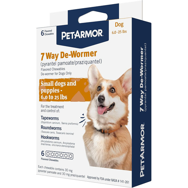 PetArmor 7 Way De-Wormer for Small Dogs and Puppies 6-25 Pounds, 6 count-Dog-PetArmor-PetPhenom