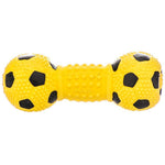 Coastal Pet Rascals Latex Soccer Ball Dumbbell Dog Toy Yellow, 3 count