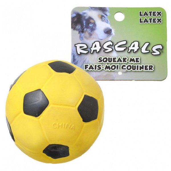 Coastal Pet Rascals Latex Soccer Ball Yellow, 3 count