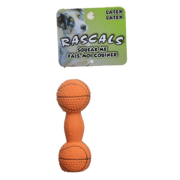 Coastal Pet Rascals Latex Basketball Dumbbell Dog Toy, 3 count