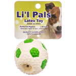 Lil Pals Latex Mini Soccer Ball for Dogs Green and White, 6 count