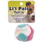 Lil Pals Multi Colored Plush Ball with Bell for Dogs, 6 count