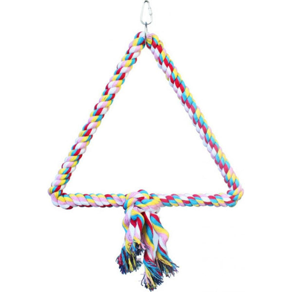 AE Cage Company Happy Beaks Triangle Cotton Rope Swing for Birds, 1 count-Bird-A&E Cage Company-PetPhenom