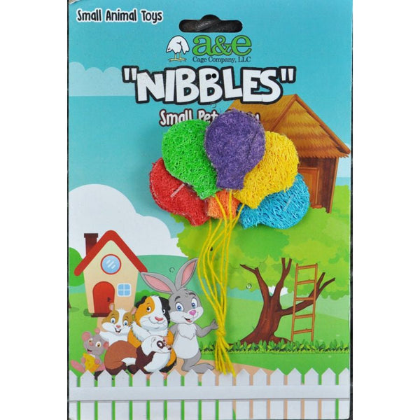 AE Cage Company Nibbles Balloon Bunch Loofah Chew Toy, 1 count-Small Pet-AE Cage Company-PetPhenom