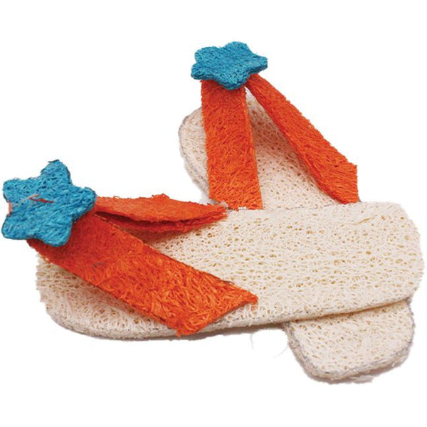 AE Cage Company Nibbles Flip Flops Loofah Chew Toy, 2 count-Small Pet-AE Cage Company-PetPhenom