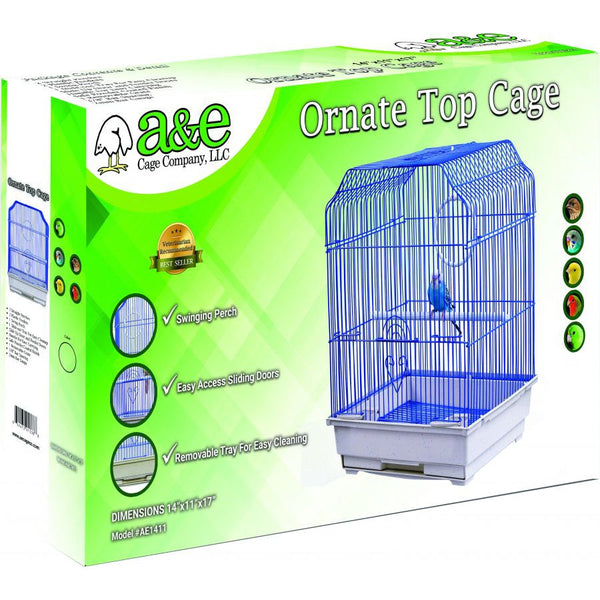 AE Cage Company Ornate Top Bird Cage 14"x11"x17" Black, 1 count-Bird-AE Cage Company-PetPhenom