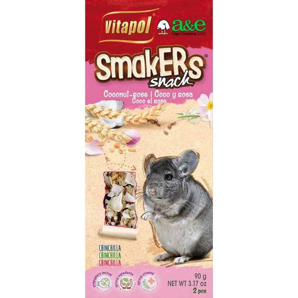 A&E Cage Company Smakers Coconut-Rose Sticks for Chinchillas, 2 count-Small Pet-A&E Cage Company-PetPhenom