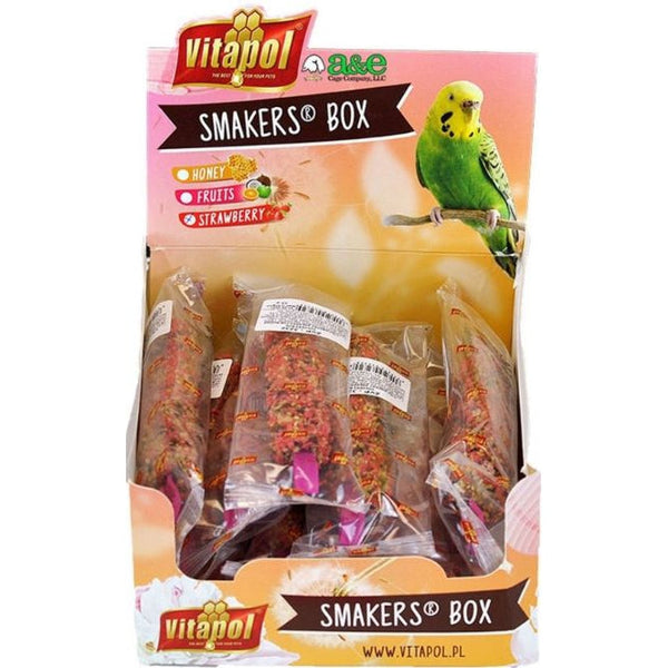 A&E Cage Company Smakers Parakeet Strawberry Treat Sticks, 12 count-Bird-A&E Cage Company-PetPhenom