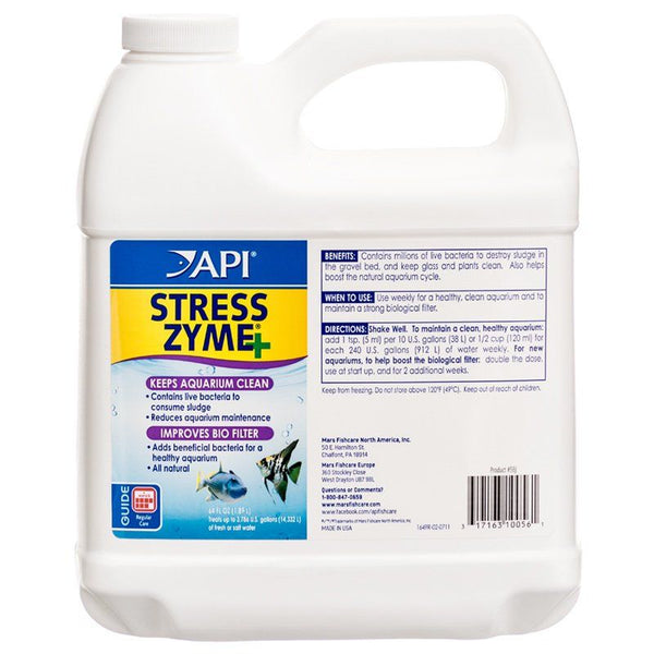 API Stress Zyme Plus, 64 oz (Treats 3,840 Gallons)-Fish-API-PetPhenom