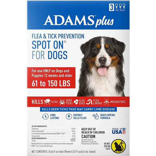 Adams Flea And Tick Prevention Spot On For Dogs 61 -150 lbs X-Large 3 Month Supply , 1 count-Dog-Adams-PetPhenom