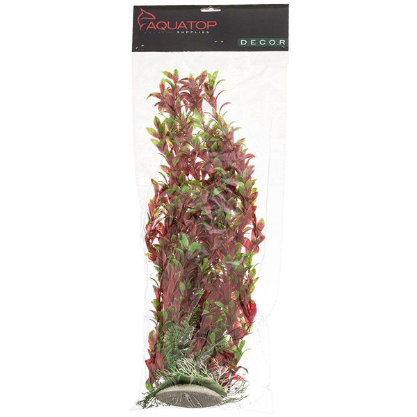 Aquatop Hygro Aquarium Plant - Red & Green, 20" High w/ Weighted Base-Fish-Aquatop-PetPhenom