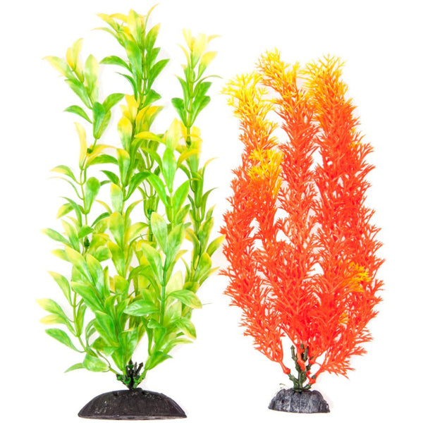 Aquatop Multi-Colored Aquarium Plants Orange and Green, 2 count-Fish-Aquatop-PetPhenom