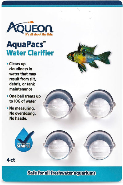 Aqueon AquaPacs Water Clarifier, for Freshwater Aquariums, 4 Pack