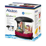 Aqueon BettaBow LED Aquarium Kit 2.5 Gallon Black 11.5" x 7.63" x 12.5"-Fish-Aqueon-PetPhenom