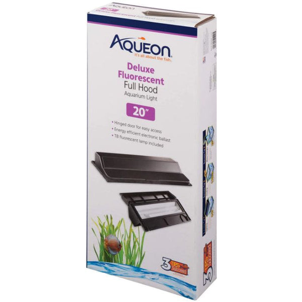 Aqueon Deluxe Fluorescent Full Hood Black, 20" long-Fish-Aqueon-PetPhenom
