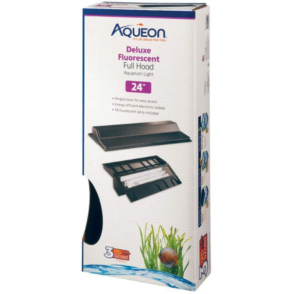 Aqueon Deluxe Fluorescent Full Hood Black, 24" long-Fish-Aqueon-PetPhenom