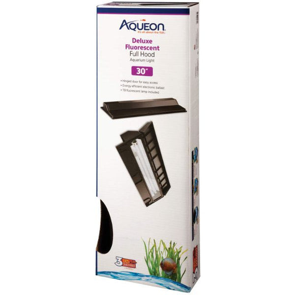 Aqueon Deluxe Fluorescent Full Hood Black, 30" long-Fish-Aqueon-PetPhenom