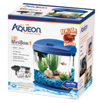 Aqueon MiniBow LED Aquarium Kit 1 Gallon Blue 8.5" x 6.25" x 9.25"-Fish-Aqueon-PetPhenom