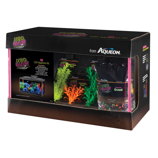 Aqueon NeoGlow LED Aquarium Kit 10 Gallon Orange 20.5" x 10.5" x 12.5"-Fish-Aqueon-PetPhenom