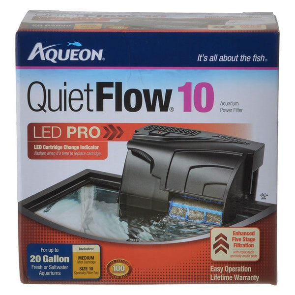 Aqueon QuietFlow LED Pro Power Filter, QuietFlow 10 (Aquariums up to 10 Gallons)-Fish-Aqueon-PetPhenom