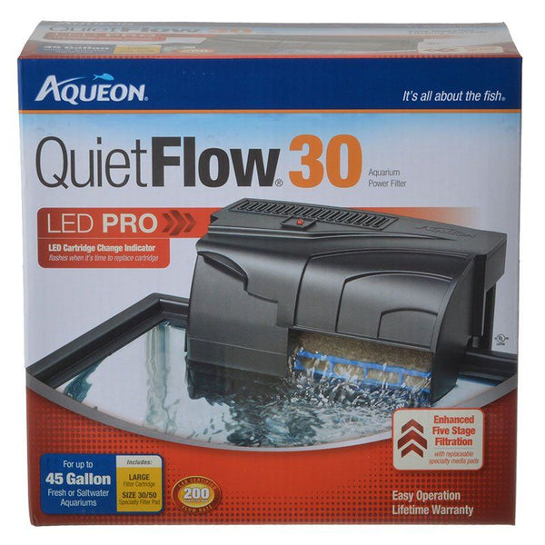Aqueon QuietFlow LED Pro Power Filter, QuietFlow 30 (Aquariums up to 30 Gallons)-Fish-Aqueon-PetPhenom