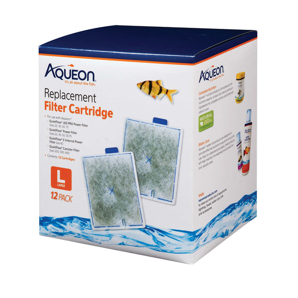 Aqueon Replacement Filter Cartridges 12 pack Large 5.24" x 1.75" x 5.7"-Fish-Aqueon-PetPhenom