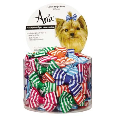 Aria Candy Stripe Bows - Canister of 50-Dog-Aria-PetPhenom